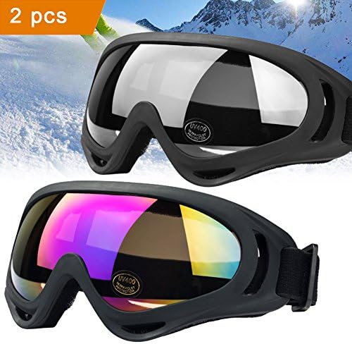 JTENG Unisex-Adults Ski Goggles and Outdoor Eyewear with Adjustable UV Protective for Portable Dust-proof Protective