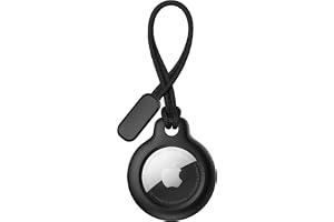 Airtag Holder Air Tag Cover with Lanyard, Anti-Scratch Airtag Case for AirTag 2021, Airtag Accessories for GPS Item Finder Tracker (Black)