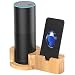 Produktbild iHaospace Echo Ständer, Bambus Holz Lautsprecherständer für Amazon Alexa Echo, Laden stehen für Amazon Echo und iPhone, Stable Sleek Home Decor