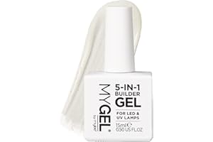 Mylee Gel Builder de renforcement 5-en-1 15ml, Vernis à Ongles UV/LED Ongles forts et résistants, Capsules et Extensions, pour le Nail Art, les Décalcomanies et les Bijoux (Clear)