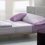 Tolrà T4106 - Juego de sábanas, 3 piezas, 50% algodón, 50% poliéster, para cama de 180 cm, color malva