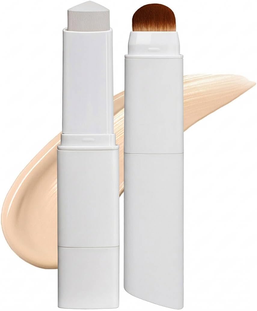 Base de Maquillaje en Barra Coreana con Cambio de Color, Stick Foundation Adaptable a tu Piel, Acabado Natural, 1 Unidad (Blanco)