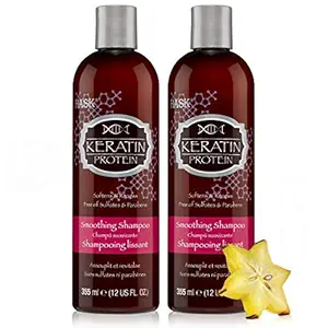Hask Shampoo Keratin Protein Smoothing 12 Ounce (2 Pack)