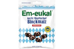 ‎EM-EUKAL Em-eukal aecht Bayrischer Blockmalz im 15er Pack – in geprägter Bonbonform und mit praktischem Wiederverschluss – aecht einzigartig (15 x 100g)