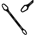 Double-Ended Wrench, 5/16-7/8 Inch Multifunctional Universal Self-Tightening Wrench ,Adjustable Wrench, Universal Torx Spanner, Key Set Screw Nuts Wrenches Repair (Black)