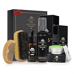 ALIVER Bartpflegeset, Bartschneideger?t, Bart?l + Bartbalsam + Bartshampoo + Bartb¨¹rste + Bartkamm f¨¹r Mens Bartpflege Set. (Bartpflegeset)