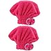 Segolike 2 Pieces Microfiber Super Absorbent Soft Bath Towel Quick Hair Dry Turban Hat Cap Spa Bathing Rose Red RS.560.00
