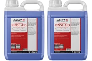 JANIT-X ALL YOUR JANITORIAL NEEDS Rinse Aid by janit-X 2 x 5 Litre, Concentrated for Business use Canteen, Nursing Homes, Cafe, Restaurant