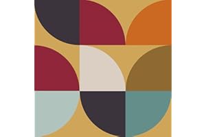 VaryPaper Carta da Parati Geometrica Colorato 44.5cmx200cm Pellicola Adesiva Geometrica Vintage Adesivi Decorativi per Mobili Fantasia Carta Adesiva per Pareti Soggiorno Bagno Armadio Scaffali