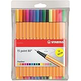 STABILO point 88 - Rotulador punta fina - Estuche con 15 colores