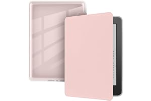 AIQIUQIU Case for Kindle 11th Generation 6" 2024/2022 Cover | Ultra Slim PU Leather Clear Soft Acrylic Back Shockproof Hard Cover with Auto Sleep/Wake, Pink