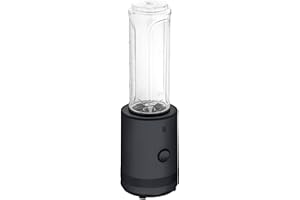 ‎WMF WMF Küchenminis Smoothie-to-go, Mini Standmixer mit zwei Mix-/Trinkbehältern 0,6l, Mixer Hochleistungsmixer 300 W, edelstahl matt, schwarz