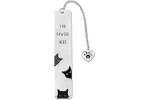 PENITUE Cat Bookmark, Zinc Alloy Cute Black Cat Book Mark Marker Funny Bookmarker Aesthetics Metal Animal Reading Accessories for Reading Women Men Student Book Lover Enthusiasts Stationery Gift