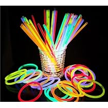 Shatchi - 200 Bastoncini Luminosi Da 20.3 Cm Con 200 Connettori, Colori Assortiti, Fluorescenti, Per Feste Halloween, Bracciali