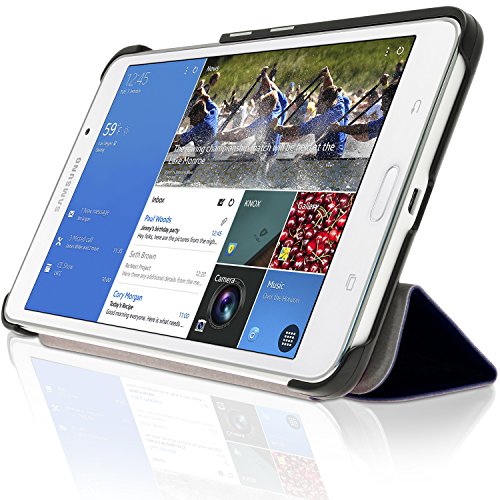 igadgitz Blau PU Ledertasche Hülle Smart Cover für Samsung Galaxy Tab 4 7.0″ SM-T230 mit Multi Winkelbetrachtung Stand + Displayschutzfolie - 6