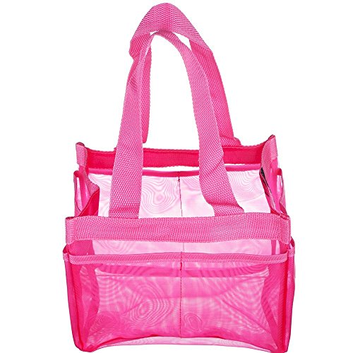 Shower Caddy – Quick Dry Hanging Dorm Shower Caddy – Gym Shower Caddy – Hanging Toiletry Bag – Shower Tote – Shower Caddies Organizer – Shower Bag 7 Storage Totes Compartments – Shower Tote (Pink) - 5