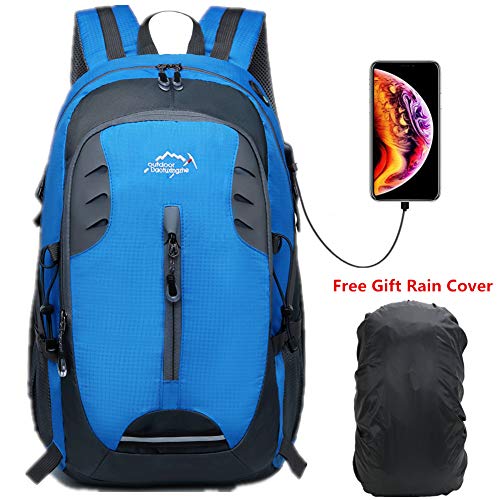 lingvi 30L Mochila de Senderismo a Prueba de Agua al Aire Libre Mochila de Trekking al Aire Libre Duradera para Hombres Mujeres (Azul01)