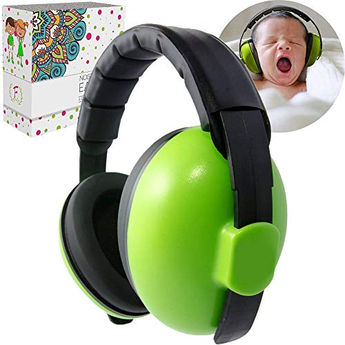 Preisvergleich Produktbild Wuudi Baby Gehörschutz Kinder Gehörschutz Geräuschunterdrückung Kopfhörer verstellbar faltbar Lernen und Schlafen geräuschsicher Ohrenschützer Ohrenschützer grün