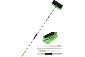 NICECASTLE 153cm V Forma PBT Manico Lunga Spazzola Lavaggio Auto Spazzola Neve Setole Morbide è Progettata Evitare L'Accumulo Pelucchi Adatta Pulizia Ruote SUV Camper MPV Finestre Adatta Pulizia Interni Esterni