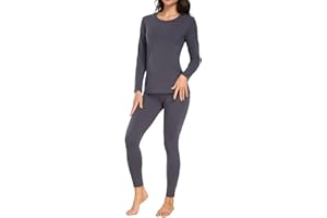 wirarpa Women's Thermal Underwear Set Cotton Warm Base Layer Lightweight Long Sleeve Top & Pyjama Bottoms