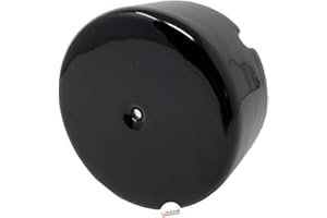 LAMORELL LIGHTDESIGN Caja de distribución de porcelana retro, caja de derivación eléctrica, color blanco/negro, nostálgico, dimensiones: diámetro 100 mm, altura 45 mm, con 3 salidas (negro)