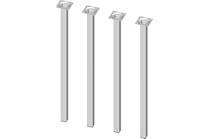 DIY Element System Möbelfuß eckig – Vierkant-Metallfuß, ideal als Tischbein für die Gestaltung individueller Möbelstücke – 25 x 25 mm, Länge 600 mm, Weiß