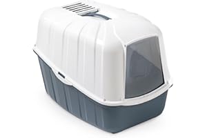 Pet's Market Toilette Lettiera Chiusa Komoda per Igiene Gatti con Porta Basculante Paletta e Filtro al Carbone colori assortiti Alta Qualità 54X39X40H