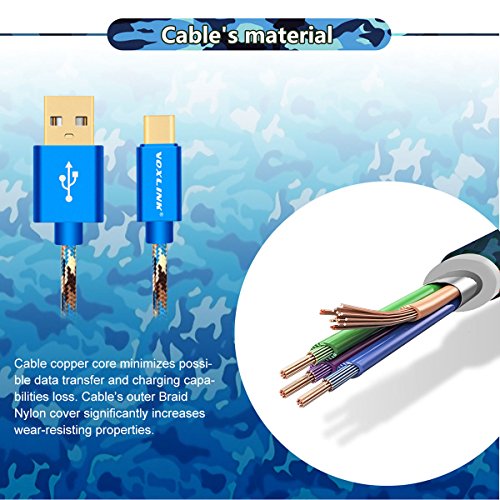USB-C-Kabel,VOXLINK 3er-Pack 2m USB-C auf USB A (Typ C zu Typ A) C-Kabel USB-Typ für OnePlus 3, HTC 10, LG G5, Lumia 950, New MacBook und mehr,3 Farben - 7