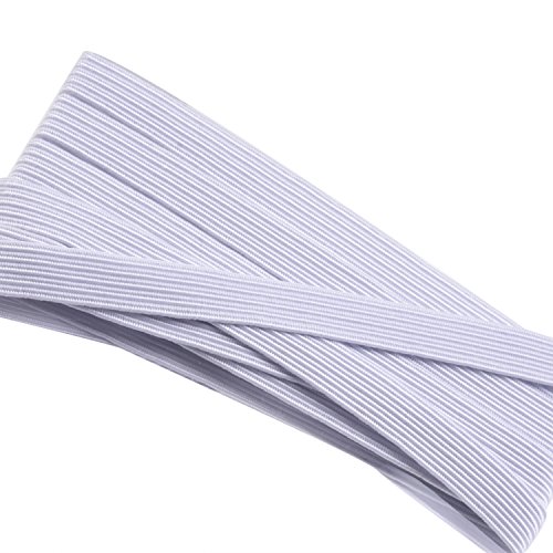 eBoot 20 Yard 1 cm Breiten Elastischen Spule Elastische Schnur Gummiband Flach Stricken Nähen Stretchbar Seil, Weiß - 5