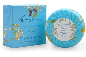 Di Palomo Orange Blossom & Honey Luxury Soap Bar - 100g Hand Soap Round Soap. Moisturising Skin Care Ladies & Mens Luxury Soap Bars For Women & Men. Italian Hand Wash