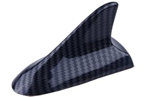 ASUDARO Cubierta De Antena De Coche De Aleta De Tiburón, Patrón De Fibra De Carbono Impermeable De La Aleta De Tiburón De La Antena del Coche Antenas Universales para Techo De Coche con Aleta De Tiburón