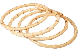 PH PandaHall 4 pcs Round wooden Purse Handbag Purse Handles Replacement for Handcrafted Handbag DIY Bags Accessories(Inner Diameter: 15cm)