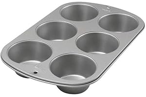 Wilton 03-3119 Jumbo-Scatola Teglia per Muffin, ricetta Destra, Antiaderente, 6 Fori, 7 x 24,8 x 36,2 cm, Acciaio