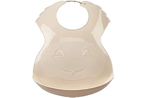 Thermobaby Bavoir Semi-Rigide Avec Récupérateur - Fabriqué En France - Marron Glacé
