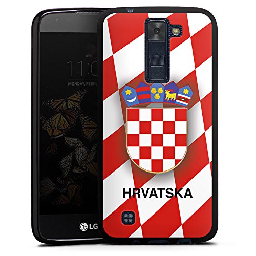 LG K 8 Hülle Silikon Case Schutz Cover Kroatien EM Trikot Fußball Europameisterschaft