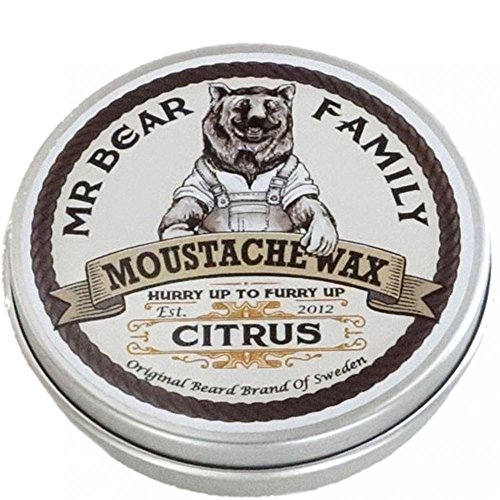 Mr Bear Family Moustache Wax (20ml/0.67oz) - Citrus Scent - Shipped from United Kingdom