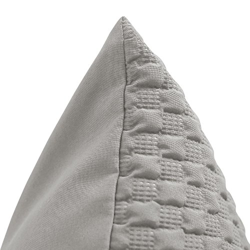 Deconovo Kissenbezüge Auto Kissenhüllen Wohnzimmer Zierkissenhülle 40×40 cm Grau 4er set - 3