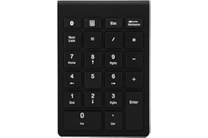 EIMSOAH 22 Keys Wireless Numeric Keypad, Portable 0.25MA 3V Wireless Mini Keyboard, with BT 5.0, for Laptop Desktop Computer PC (Black)