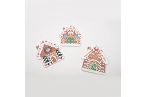 DUEESSE CHRISTMAS Sottopentola in Porcellana Bianca Forma Casa Biscotto 22x18cm Base Sughero Tavalo Natale