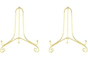 Tincogo Gold Metall Tellerständer Tellerhalter Eisen Staffelei Display Ständer für Schüssel Teller Kunst Foto Bilderrahmen (4 Zoll)
