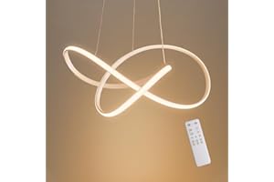 MOUNM Lampadario Soggiorno, Lampada a Sospensione 30W 3000Lumens, Lampadari a LED Dimmerabili 3000K-6000K con Telecomando, Adatto per Sala da Pranzo, Soggiorno, Camera da Letto, Ufficio, ecc.