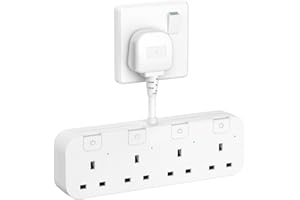 ANVODE 4 Way Multi Plug Extension, 4 in 1 Plug Adapter with Individual Switches, Short Cable Extension Lead Socket Adaptor