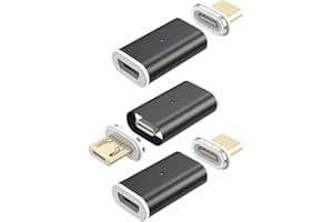 NetDot Adapter magnetyczny 10 generacji, szybkie ładowanie i transfer danych do smartfonów micro USB Samsung S7 /6/5, LG, Nokia, Sony i innych (3 opakowania czarne)