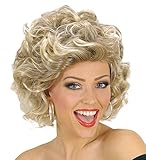 Farbe: Blond, Stil: Gelockt shoperama 50er 60er Jahre Grease Damen Perücke Sandy Olsson Olivia Locken Dauerwelle gelockt blond