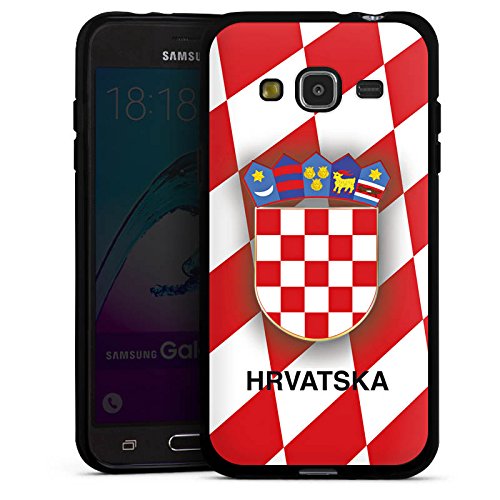 Samsung Galaxy J3 2016 Silikon Hülle Case Schutzhülle Kroatien EM Trikot Fußball Europameisterschaft