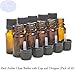 Produktbild 10er-PACKUNG - 10ml BRAUNGLAS-Flaschen mit Schwarzen Sicherheitsverschlusskappen & Dosier-Tropfern. Ätherisches Öl / Verwendung in Aromatherapie
