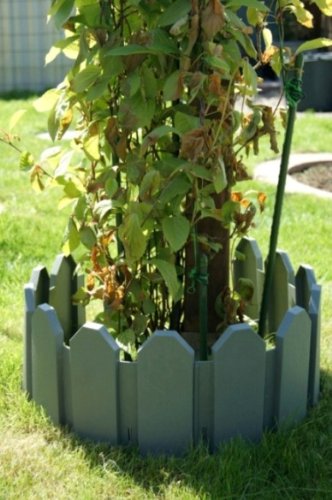 Zaun Set in grau 2,40 m Rasenkanten Beeteinfassung Palisade Beetumrandung Garten Rasen Zierzaun Gartenzaun Beet - 4