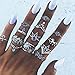 Produktbild Yesiidor 13 pcs Midi Ringe Set Silber Für Damen Retro Fingerring Nagel Finger