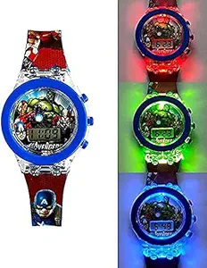 D.k 11 Supar Hero Picture Watch Disco Glowing Digital Light Watch for Boys & Girls and Kids- Good Birthday Return Gift