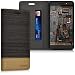Produktbild kwmobile Hülle für Huawei Honor 7/Honor 7 Premium - Bookstyle Case Handy Schutzhülle Textil mit Kunstleder - Klapphülle Cover Anthrazit Braun